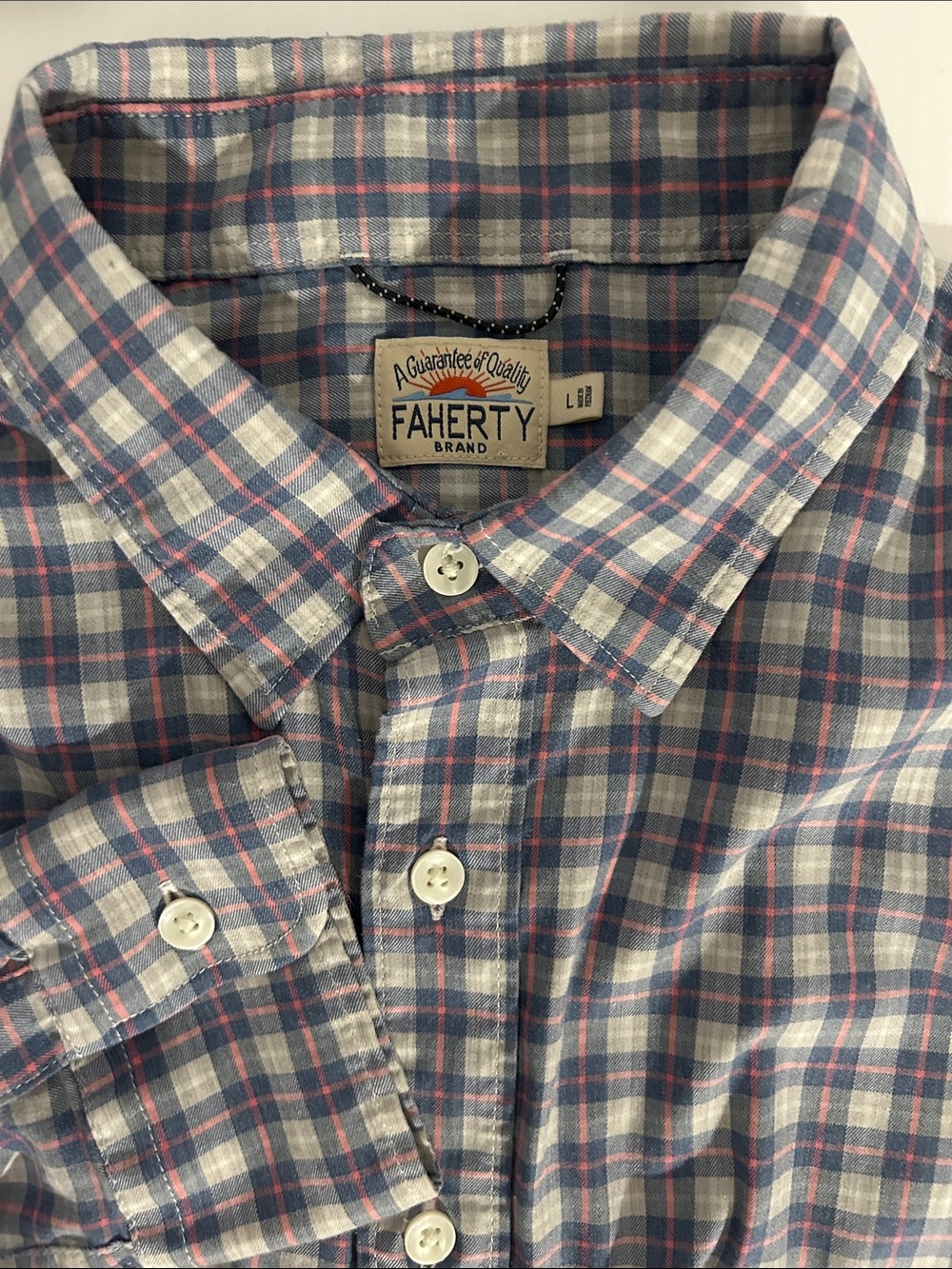 Faherty Movement Plaid Shirt Large